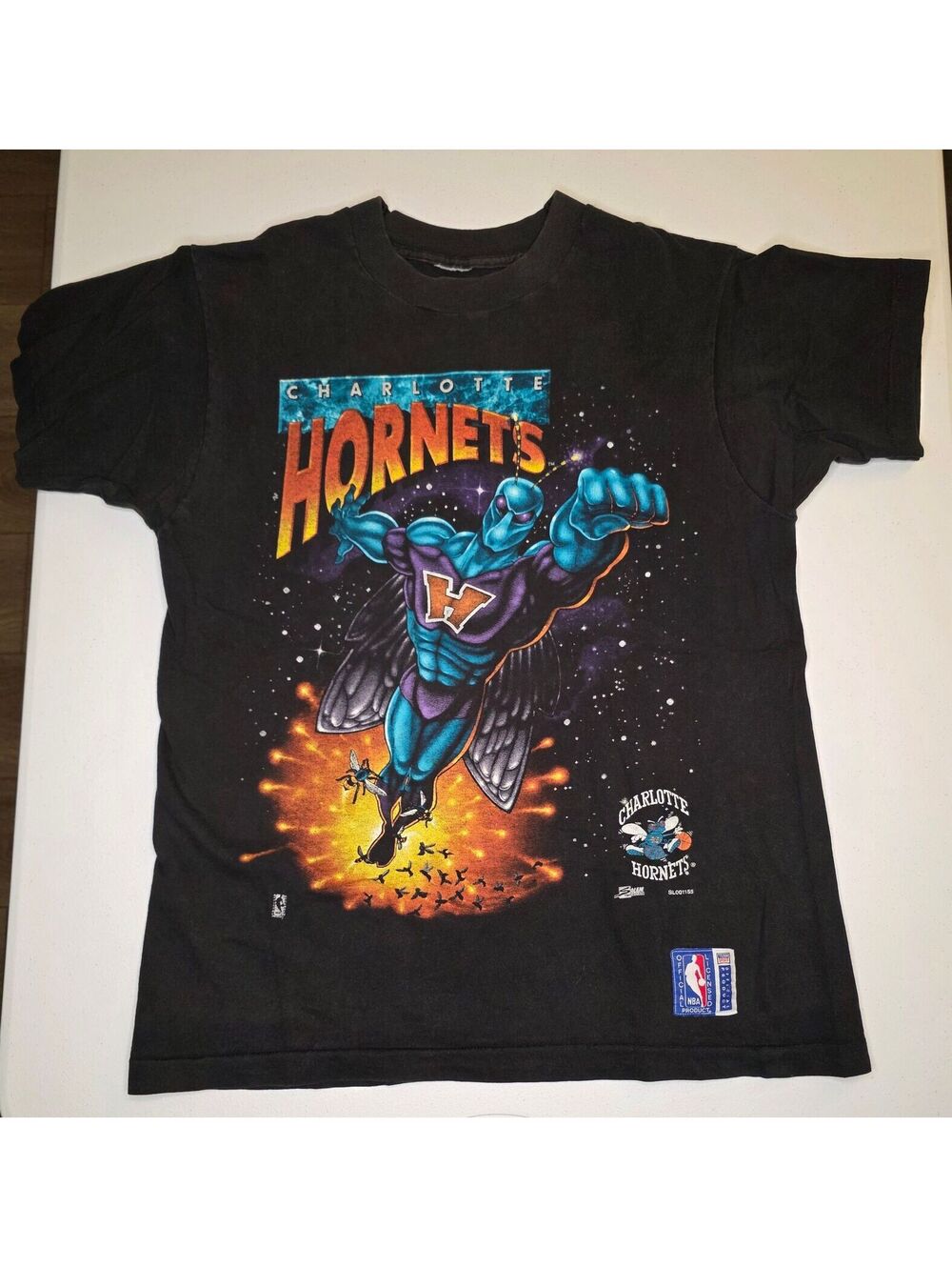 90s NBA Charlotte Hornets "Superhero" Single Stitch Tee